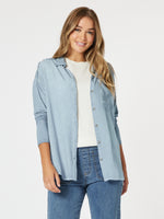 Paige Garment Washed Shirt - Washed Blue