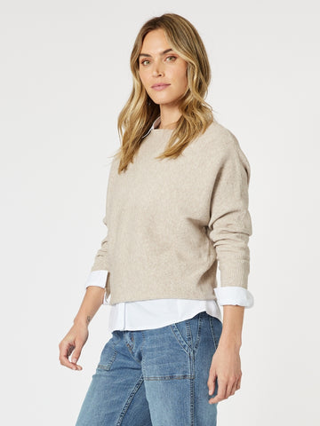 Carmen Batwing Knit - Natural
