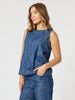 Charli Reversible Button Up Denim Top - Denim