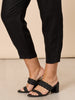 Sarah Linen Pleat Hem Pant - Black RC&CO