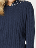 Kala Cable Knit Jumper - Navy