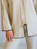 Cosy Hooded Split Front Knit - Natural