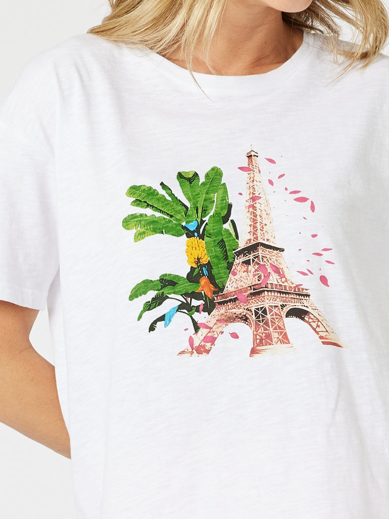 Parisian Print Tee - White