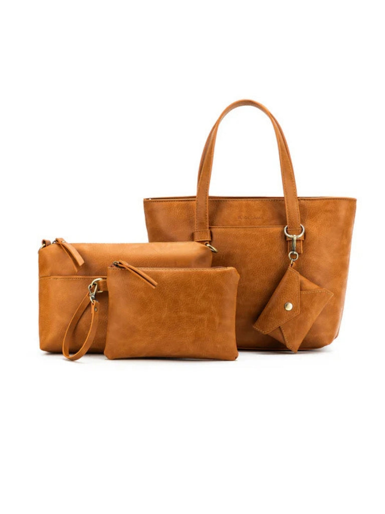 Antoinette 3 Piece Handbag Set - Tan