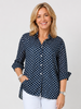 Spotty Cotton Shirt - Navy/White