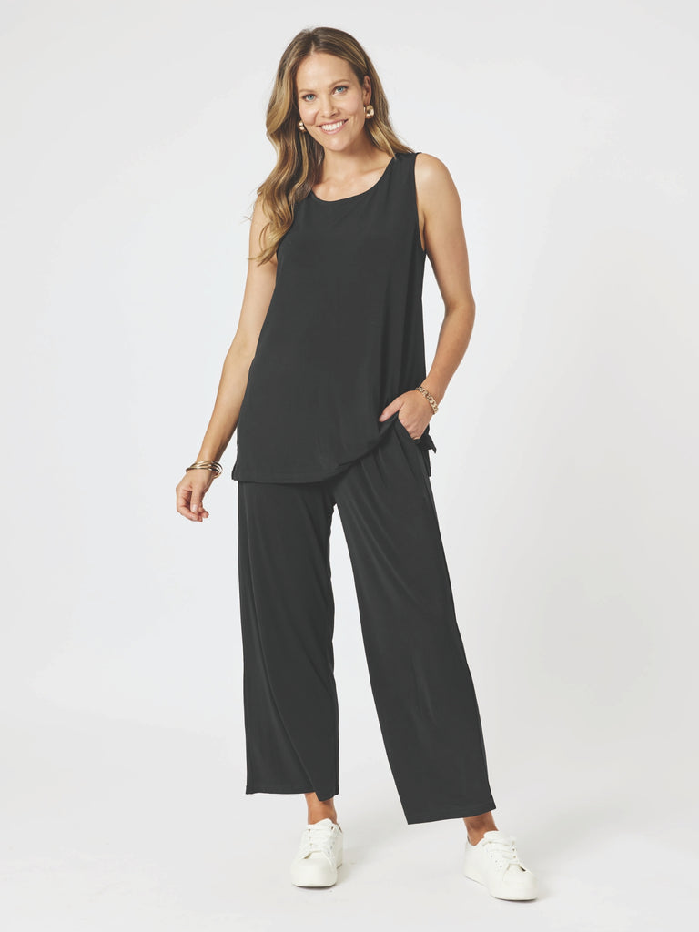 Travel Jersey Wide Leg Pant - Black rc&co