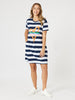 Heart Stripe Print Dress - Orange rc&co