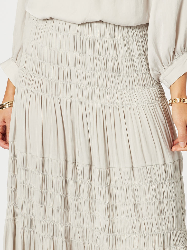 Lux Ruche Skirt - Champagne rc&co