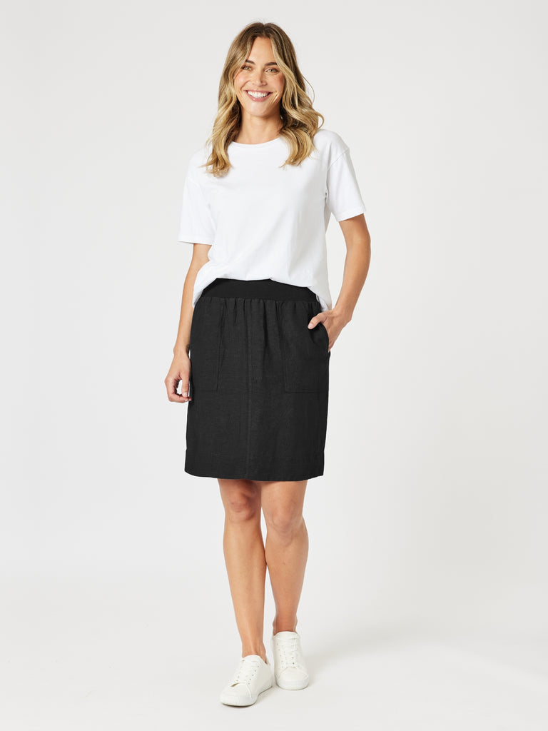 Stitch Hem Detail Skirt - Black rc&co