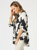 Barcelona Floral Print Shirt - Black/Natural rc&co