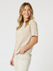 Cote D Azur Stripe Print Tee - Natural/White rc&co