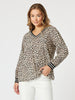 Le Marais V Neck Top - Animal