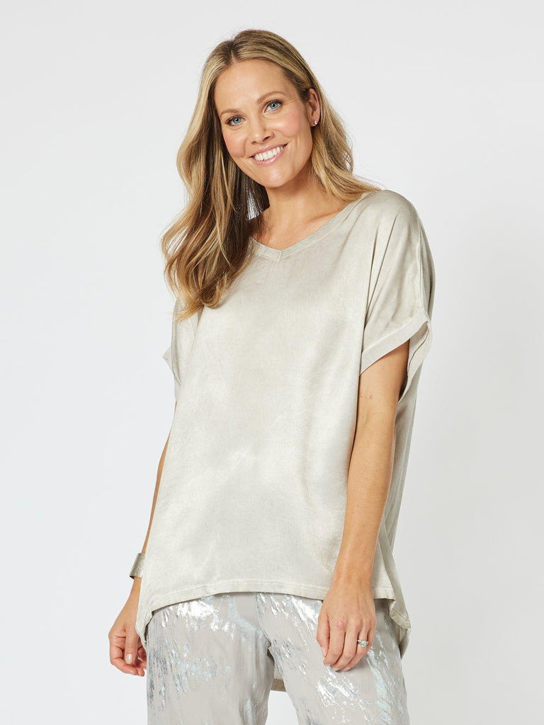 Champagne V - neck T-shirt - Champagne - RC & Co