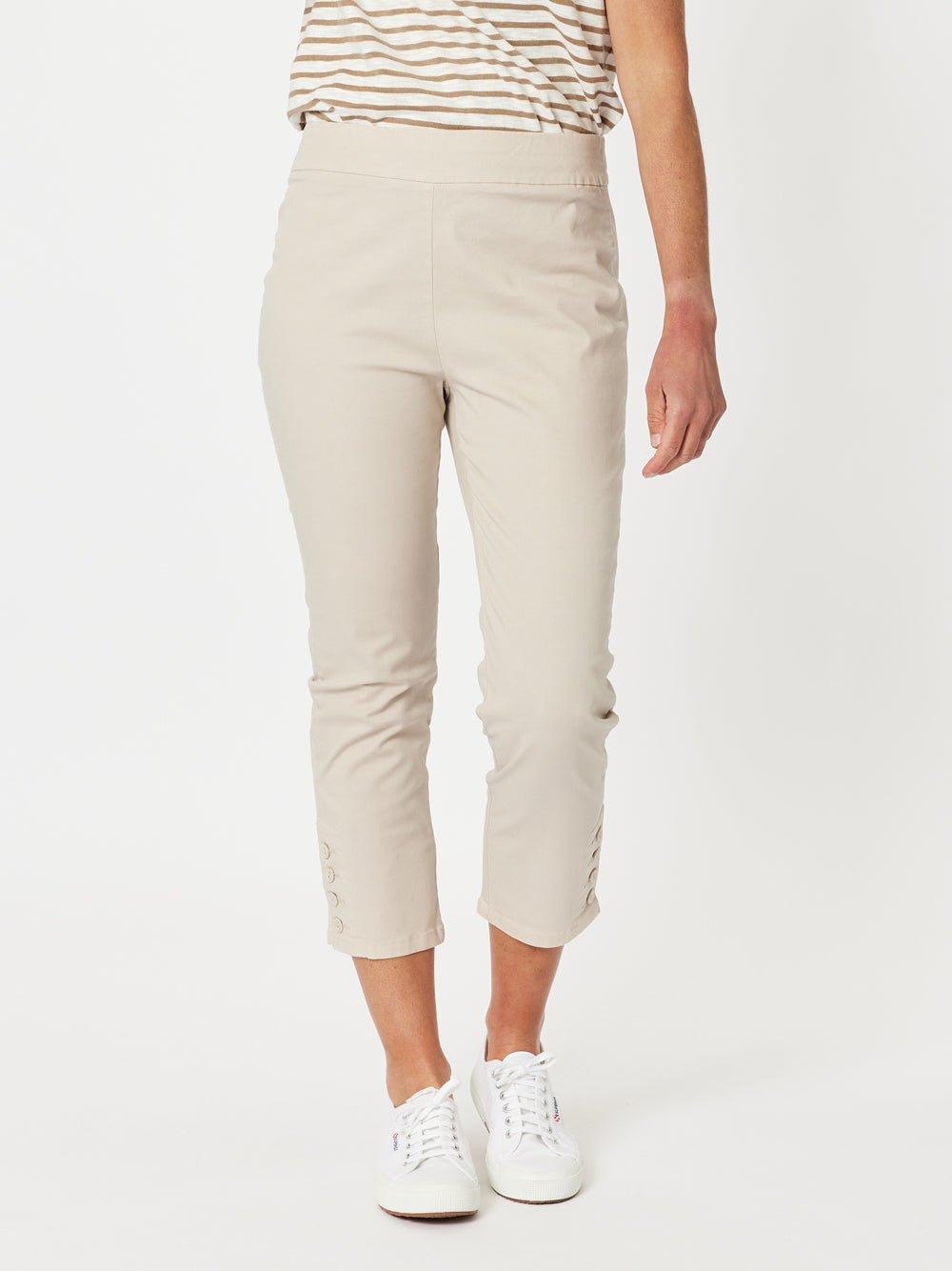 Cropped Trousers Stretch Cotton Capris Posijego Plus Size Capri