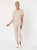 Charlie Cotton Twill Stretch Capri Pant - Natural - RC & Co