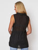Collared Crushed Layering Top - Black - RC & Co