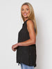 Collared Crushed Layering Top - Black - RC & Co
