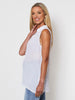 Collared Crushed Layering Top - White - RC & Co