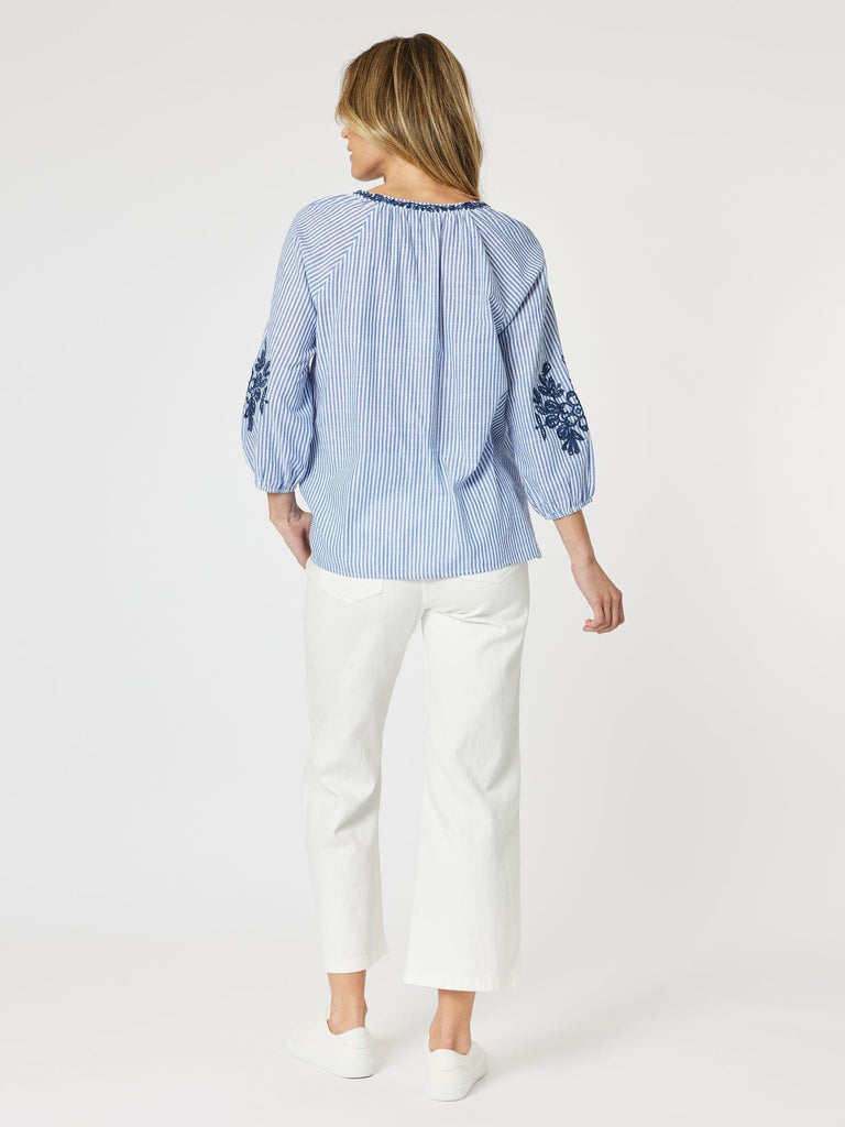 Cottesloe Stripe Blouse - Blue/White - RC & Co