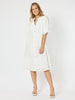 Emanuella Button Dress - White - RC & Co