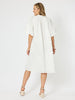 Emanuella Button Dress - White - RC & Co