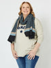 Houndstooth Print Scarf - Blue - RC & Co