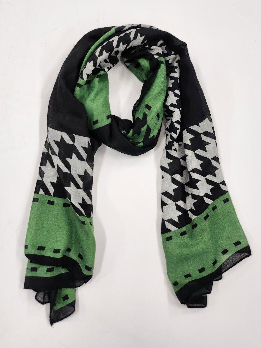 Houndstooth Scarf - Black/Green – RC & Co