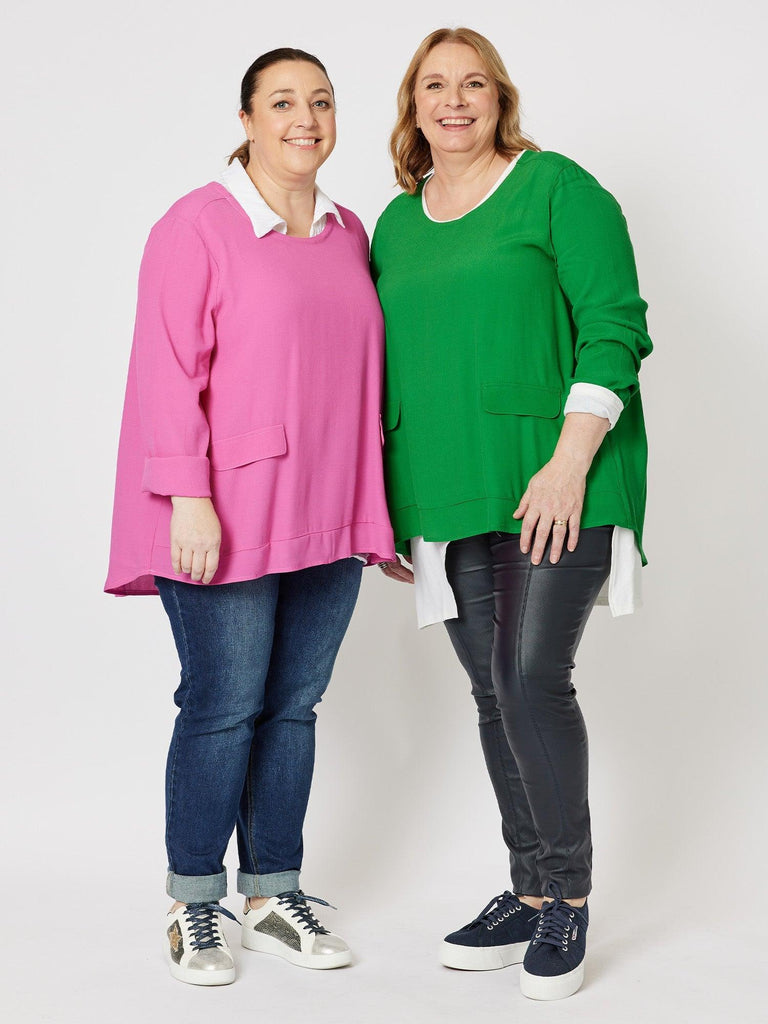 Kerryn Long Sleeve Top - Fuchsia - RC & Co