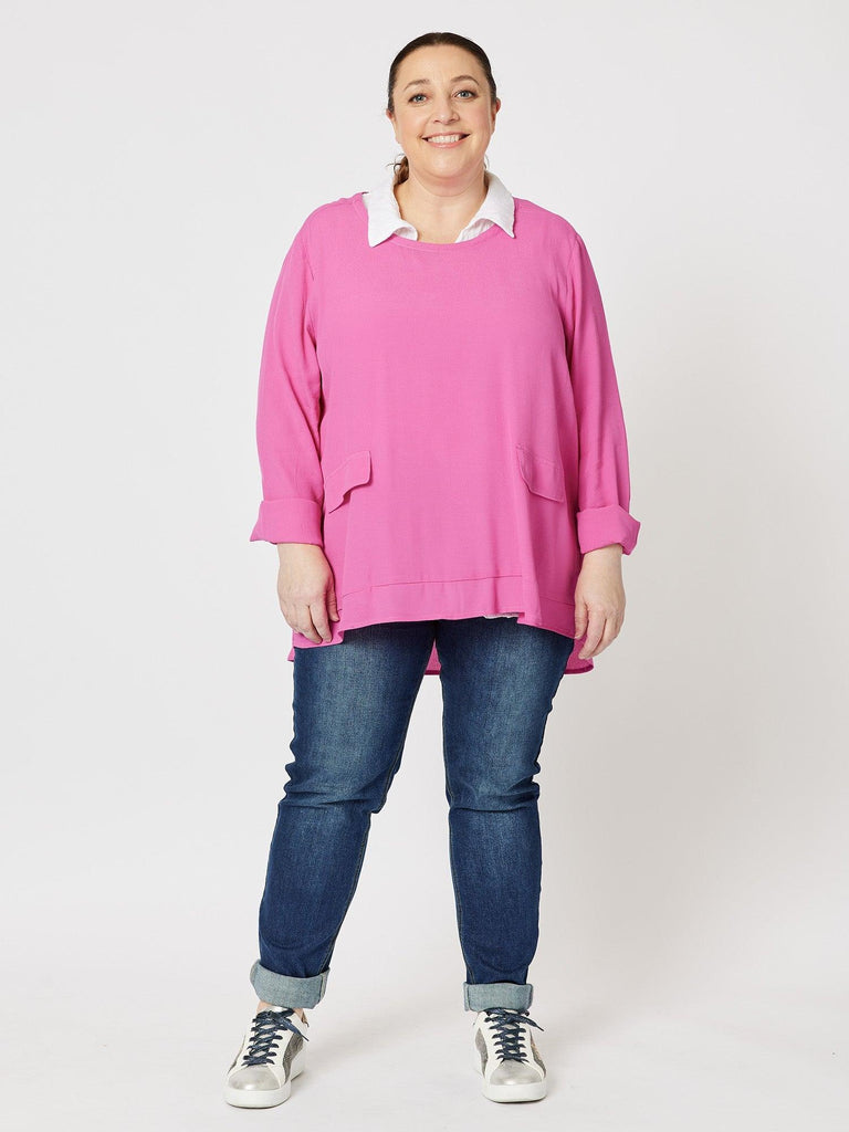 Kerryn Long Sleeve Top - Fuchsia - RC & Co