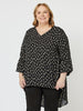 Kimmy Print Top - Black - RC & Co