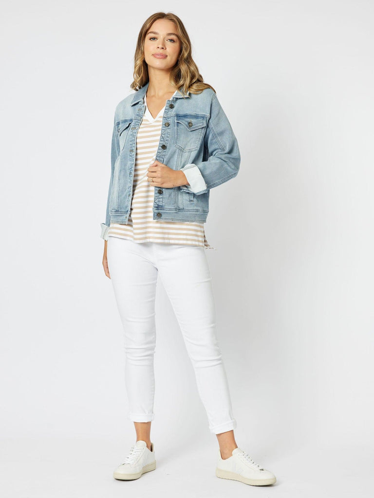 Knitted Stretch Denim Jacket - Denim - RC & Co