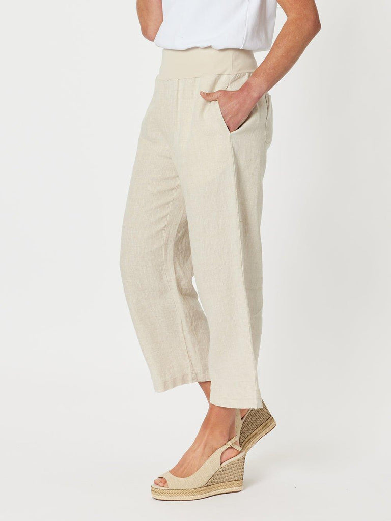 Lara Linen Wide Leg Pant - Natural - RC & Co