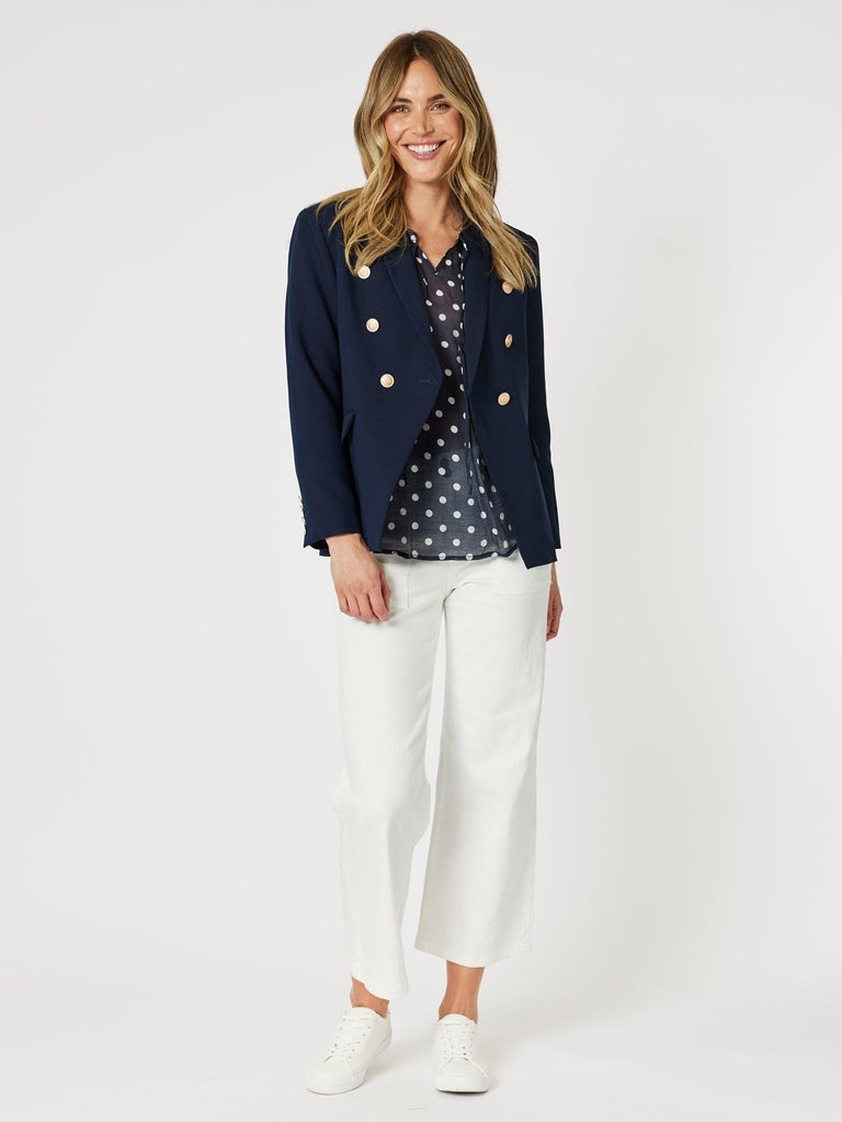 Lauren Double Breasted Blazer - Navy - RC & Co