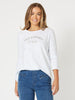 Les Copines Long Sleeve Top - White - RC & Co