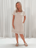 Linen Ruffle Hem Dress - Natural - RC & Co