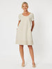 Linen Ruffle Hem Dress - Natural - RC & Co