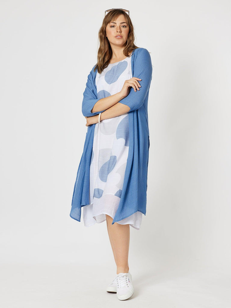 Longline Crinkle Viscose Cardigan Denim – RC Co