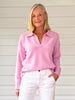 Newport V Neck Knit Jumper - Pink