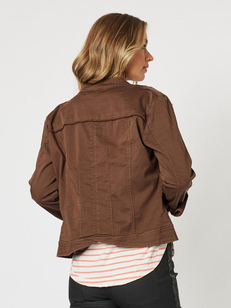 Military Denim Jacket - Chocolate - RC & Co
