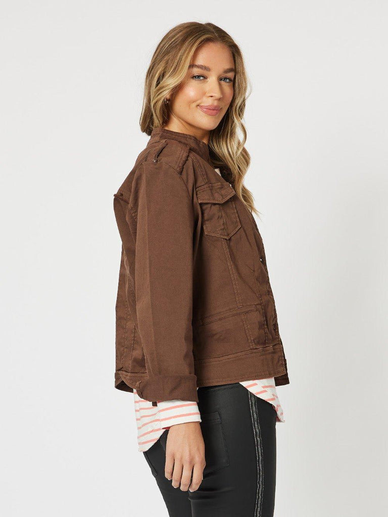Military Denim Jacket - Chocolate - RC & Co