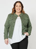 Military Style Denim Jacket - Khaki - RC & Co