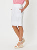 Mimi Linen Ruffle Hem Skirt - White - RC & Co