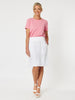 Mimi Linen Ruffle Hem Skirt - White - RC & Co