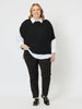 Monochrome Asymmetric Knit Top - Black/Oatmeal - RC & Co