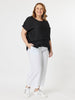 Piatto Pleat Front Top - Black - RC & Co