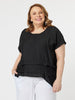Piatto Pleat Front Top - Black - RC & Co