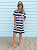 Pink Heart Stripe Dress - Navy/White - RC & Co