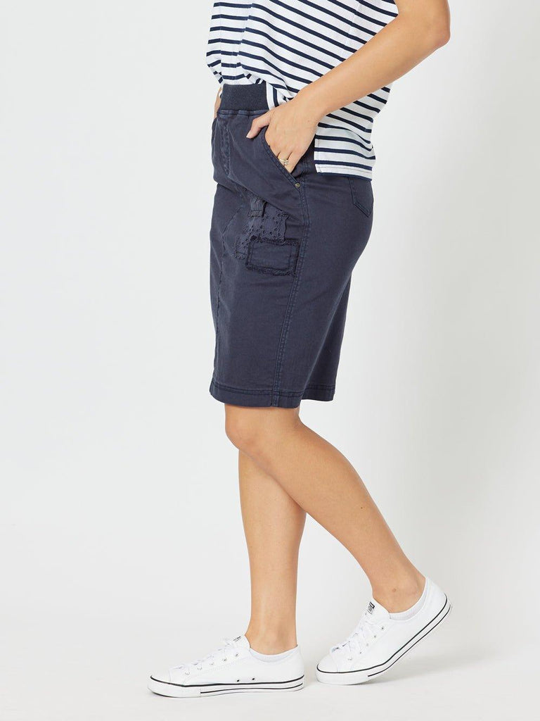 Portia Cotton Skirt - Navy - RC & Co