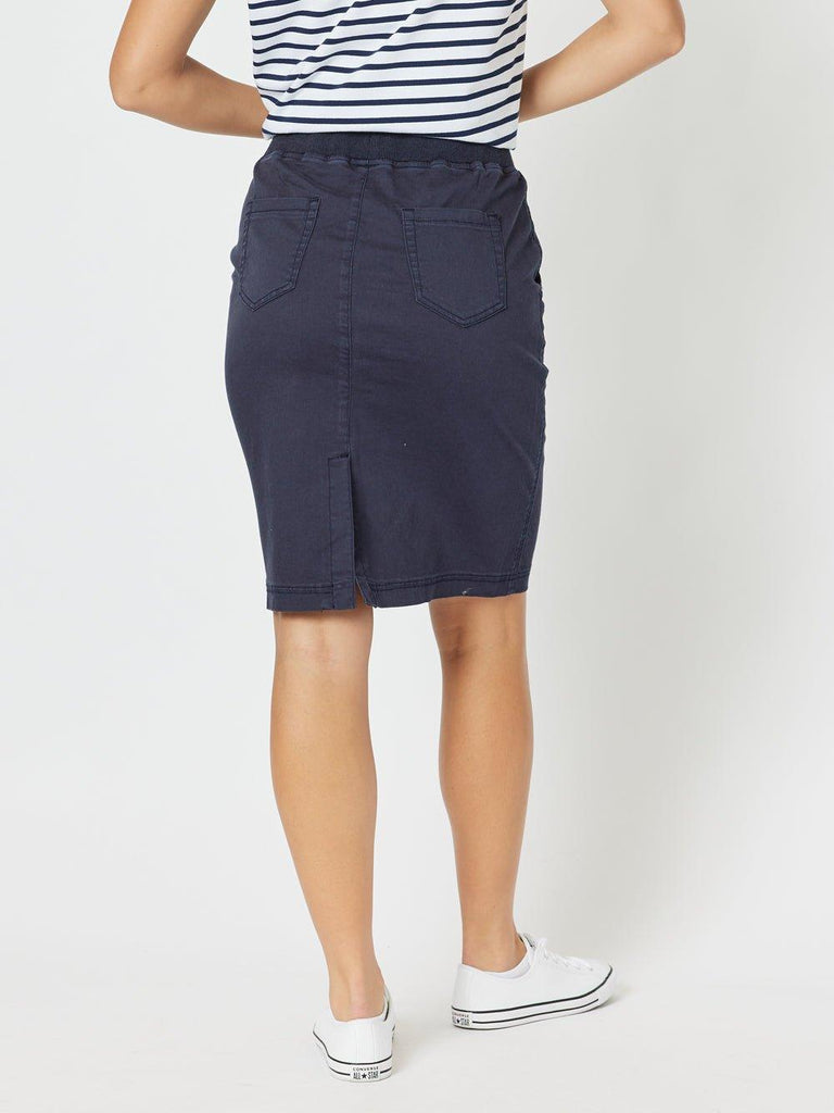 Portia Cotton Skirt - Navy - RC & Co