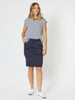 Portia Cotton Skirt - Navy - RC & Co